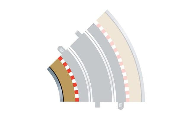 Radius 2 Curve Inner Borders 45° x 4
