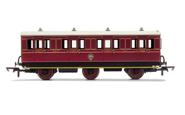 NBR, 6 Wheel Coach, 1st Class, Fitted Lights, 414 - Era 2