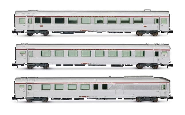 SNCF, set de 3 coches climatizadosTEE "Mistral", Niza - París, compuesto por 1 x Arux + 1 x A8u + 1 x AD4tux, ép. IV