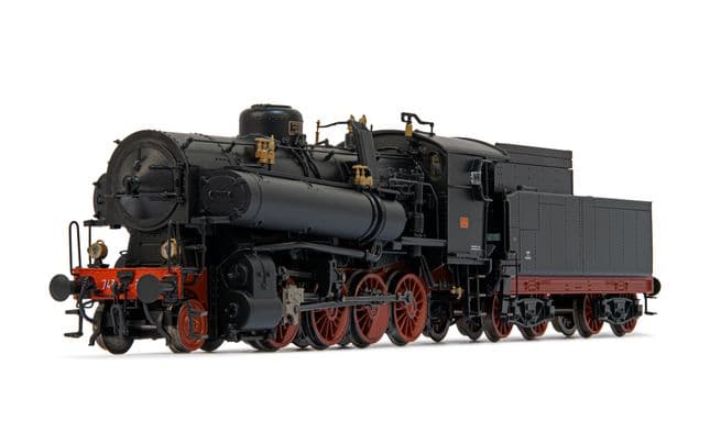 FS, steam locomotive Gr. 743 390, electric lamps, tender 2’2’ t22 with bogies, period III-IV, with DCC-sounddecoder