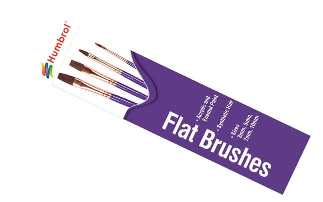 Flat Brush Pack - (Sizes: 3/5/7/10)