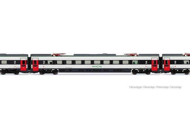 FS Trenitalia, 4-tlg. Grundset des Hochgeschwindigkeitszug ETR 610 in neuer EuroCity-Farbgebung