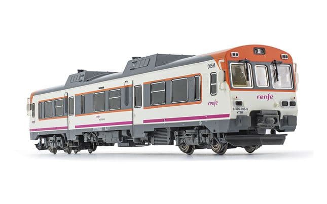 RENFE, automotor diesel 596, decoración «Media Distancia», 9-569-005-9, ép. VI