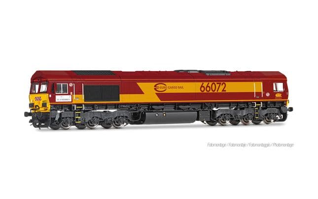 Euro Cargo Rail, diesel locomotive class 66, brown livery, with BLE Sound Decoder