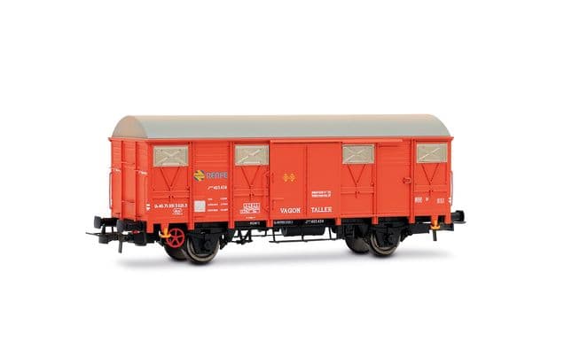 RENFE, 2-axle wagon J2, rescue train, orange livery