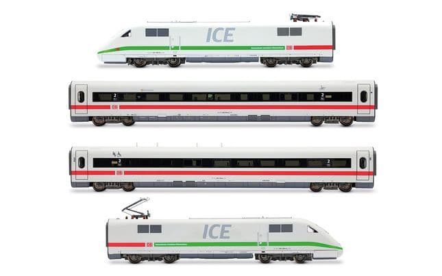 DB AG, ICE 1, Tz 155 „Rosenheim”, 4-tlg. Grundset (Lok, Dummy, je ein Wagen 1. + 2. Klasse), „Klimaschützer”