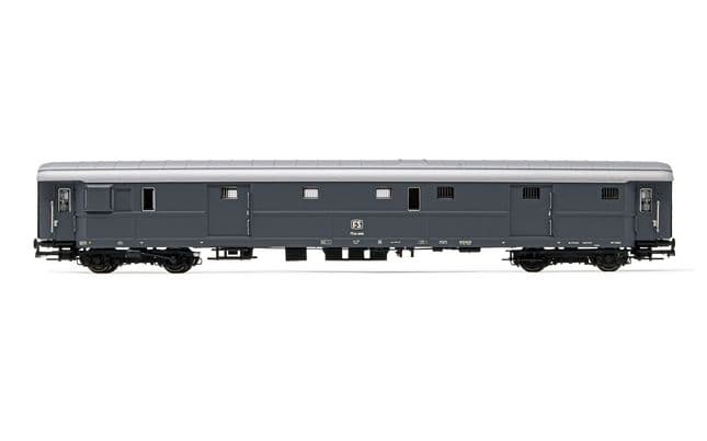 FS, luggage/mail van type ‘49 DUz 93.100, grigio ardesia livery, bogies type 27, period III-IV