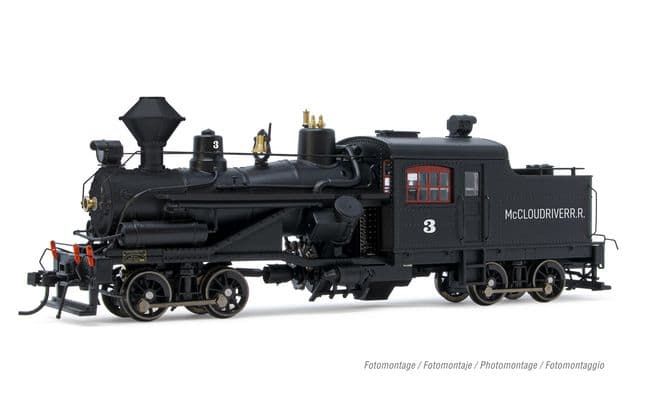Heisler steam locomotive, 2-truck model, "McCloud River Railroad #3", ep. III, with DCC sound decoder