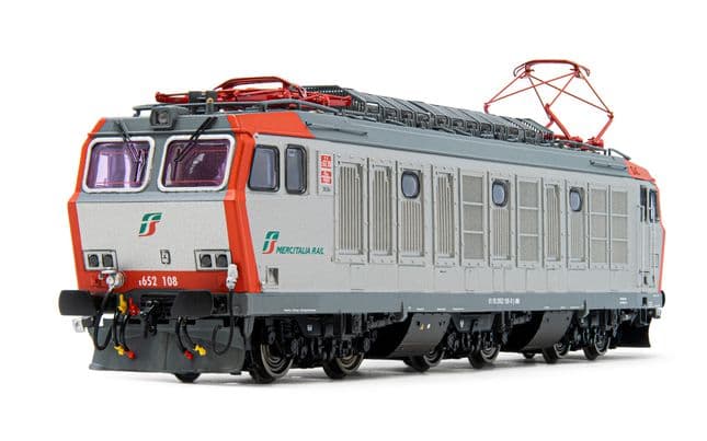 FS, Elektrolokomotive Reihe E.652 108, in rot/silberner "FS Mercitalia"-Lackierung, Ep. VI