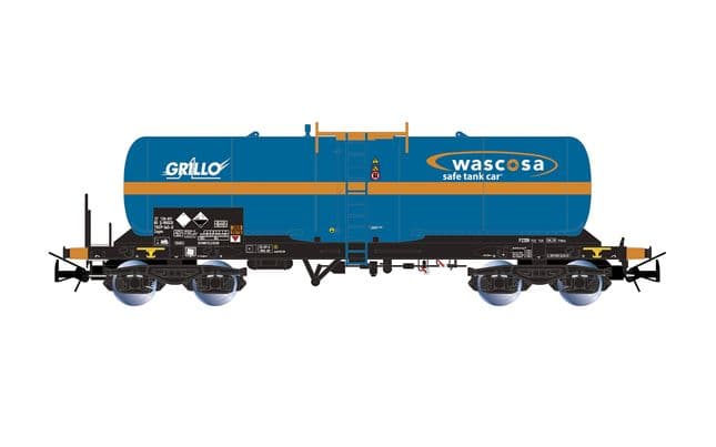 WASCOSA, 4-achs. Kesselwagen für den Transport von Schwefeldioxid, „GRILLO“, blau