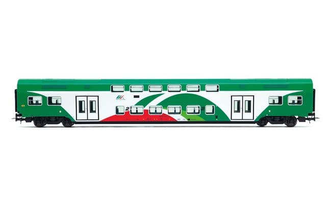 Trenitalia Tper, Vivalto intermediate coach, FER livery green/white/red with ribbed roof
