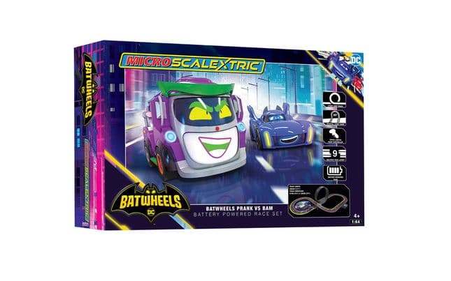 Micro Scalextric Batwheels Bam vs Joker Race Set