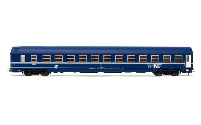 ÖBB, sleeping coach MU, "TEN" livery with blue roof, period IV-V. Suitable AC wheelsets for this item: HC6100 (10,27 x 25,20 mm)