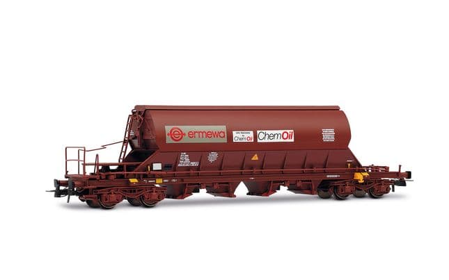 F-ERSA, 2-unit set of 4-axle hopper wagons Taoos, brown livery, "Ermewa/Chemoil", ep. VI