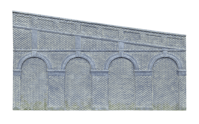 High Stepped Arched Retaining Walls x 2 (Engineers Blue Brick)