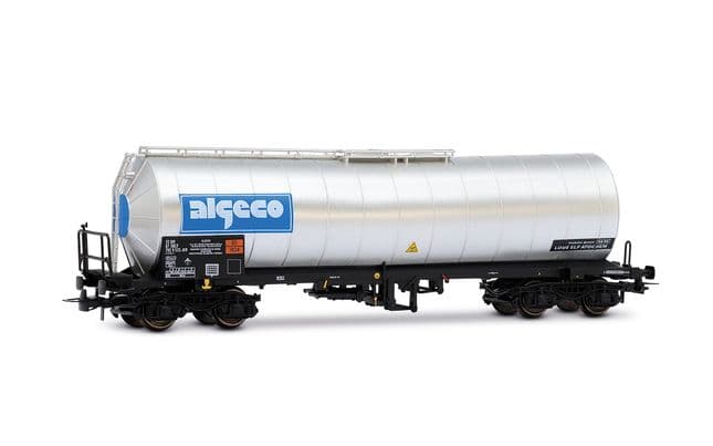 SNCF, wagon-citerne à 4 essieux « Algeco », livrée chrome/argent