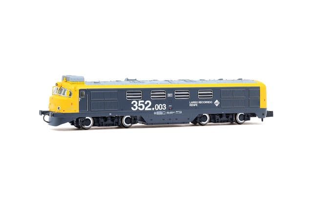 RENFE, locomotora diésel 352-003 «Virgen del Perpetuo Socorro», decoración amarillo-gris