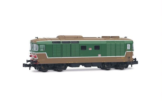 FS, diesel locomotive D.445, 1st series, with rounded glasses, original green "Isabella" livery, ep. IV-V