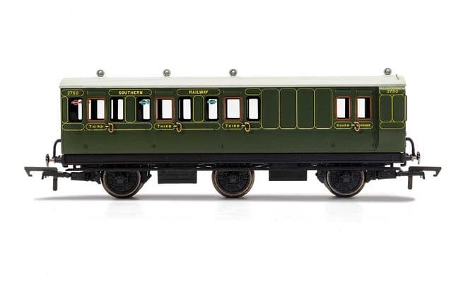 SR, 6 Wheel Coach, Brake 3rd Class, 3750 - Era 3