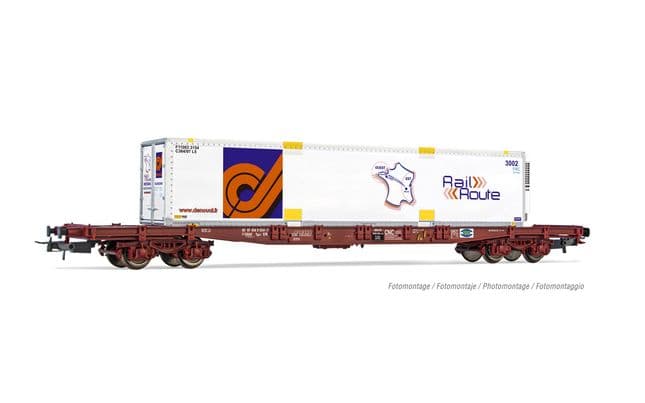 TOUAX, 4-axle container wagon S70, loaded with swap body "Rail Route ", ep. VI