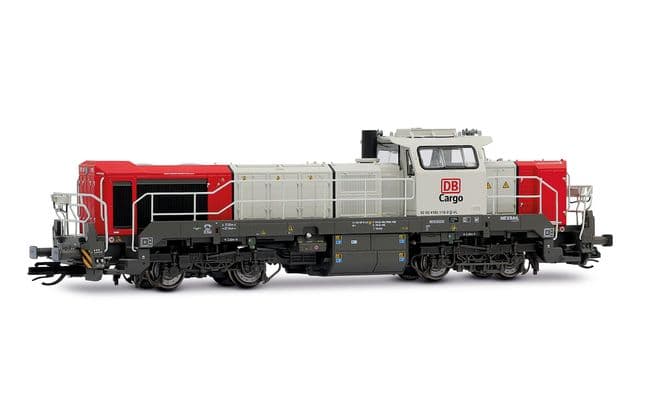 DB Cargo, Diesellokomotive Vossloh DE 18, rot/graue Farbgebung, Ep. VI