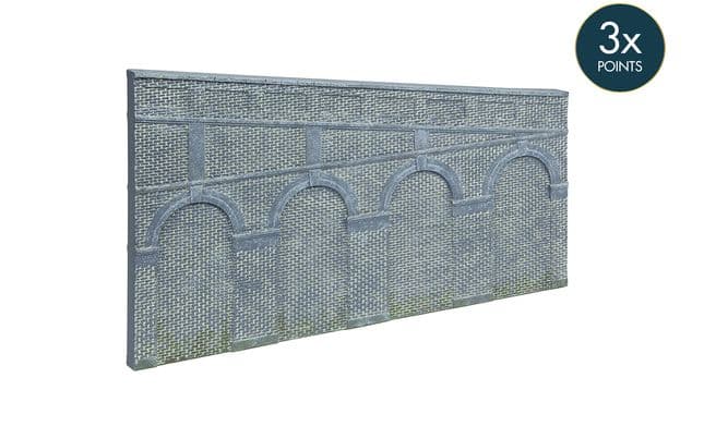 High Stepped Arched Retaining Walls x 2 (Engineers Blue Brick)