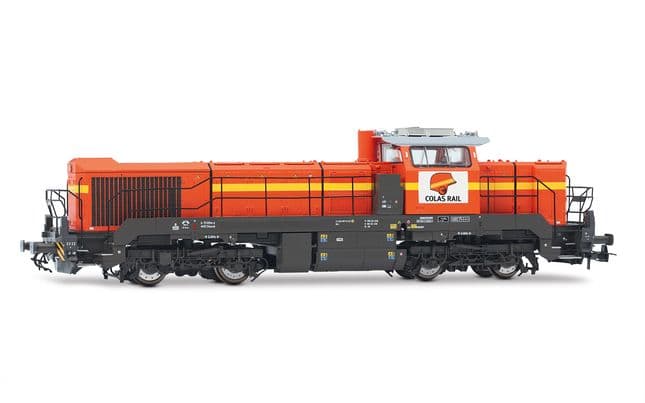COLAS RAIL, locomotive diesel Vossloh DE 18, livrée orange/jaune, ép. VI