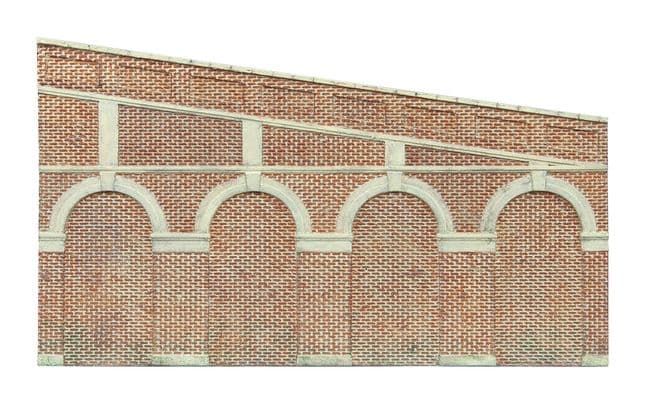 High Stepped Arched Retaining Walls x 2 (Red Brick)