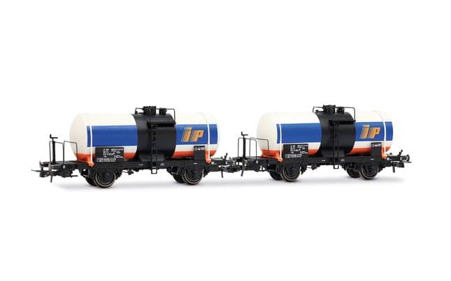 FS, 2-unit pack of 2-axle tank wagons "IP", without brakeman's cab