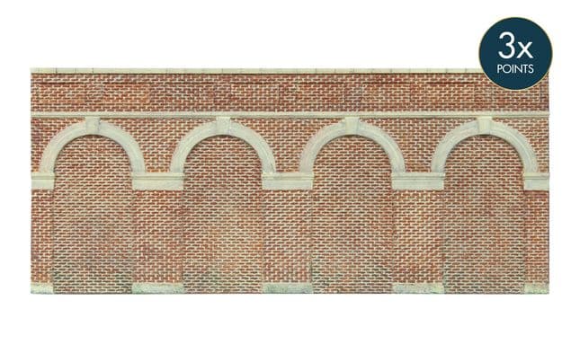Mid Level Arched Retaining Walls x2 (Red Brick)