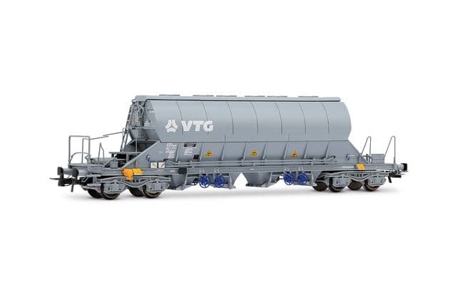 D-VTGCH, 2-tlg. Set 4-achs. Schwenkdachwagen Taoos, in grauer Farbgebung, Ep. VI