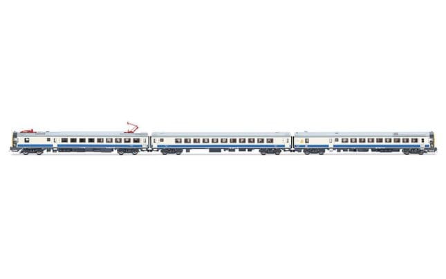 RENFE, coffret de 3 unités EMU classe 444, numéro d'immatriculation 444-011, livrée bleue/blanche, ép. V, avec décodeur sonore