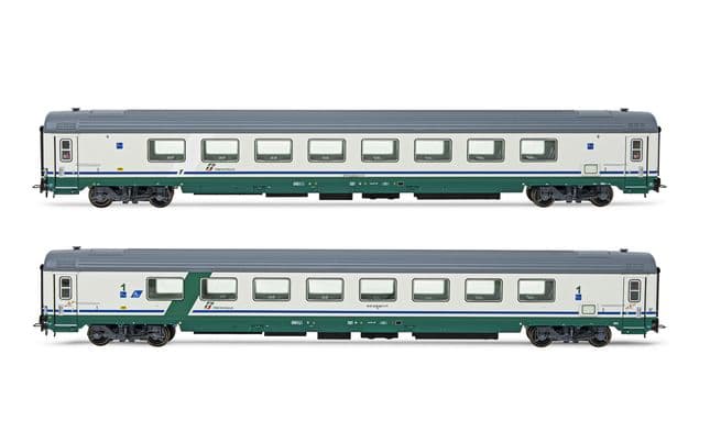 FS, set di 2 carrozze salone Gran Confort 1985, livrea XMPR, composto da 1 carrozza A e 1 carrozza AH per trasporto disabili, ep. V-VI