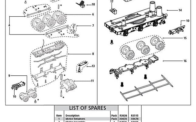 Valve gear &amp; coupling rods, VALVE GEAR SET W COUNTRY R2585