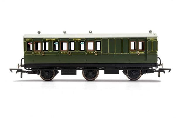 SR 6 Wheel Coach Brake 3rd Class Fitted Lights 3750 Era 3
