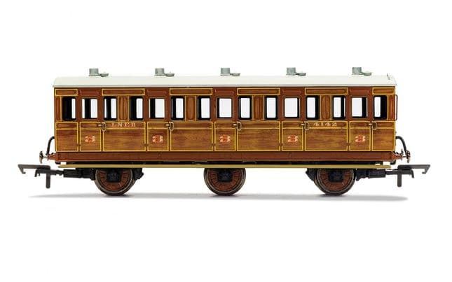 LNER, 6 Wheel Coach, 3rd Class, Fitted Lights, 4142 - Era 3