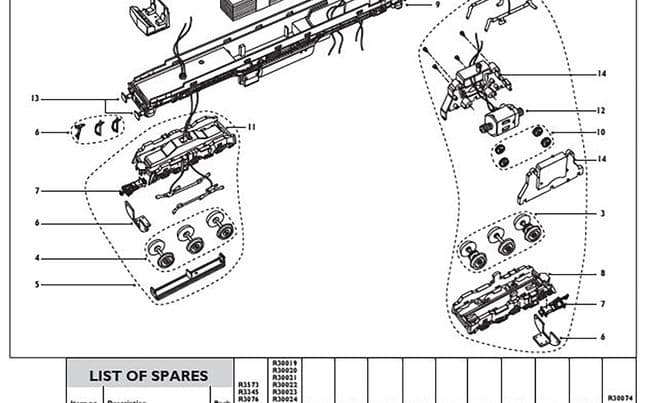 bogie frame, Class 66 Complete Dummy Bogie (R2954)