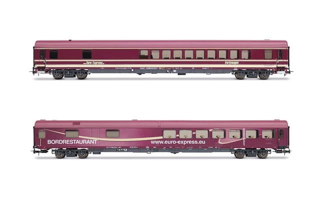 Euro-Express, set di 2 carrozze, composto da 1 carrozza "Partywagen" WGmh804/854 e 1 carrozza ristorante WRmh132, ep. VI