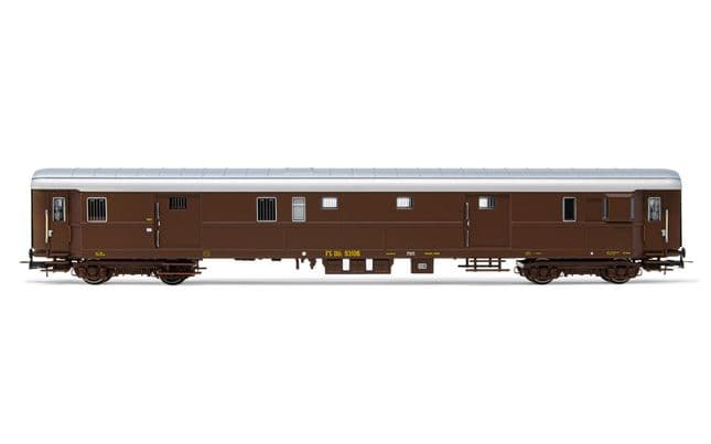 FS, luggage/mail van type ‘49 DUz 93.100, castano livery, bogies type 27, period III