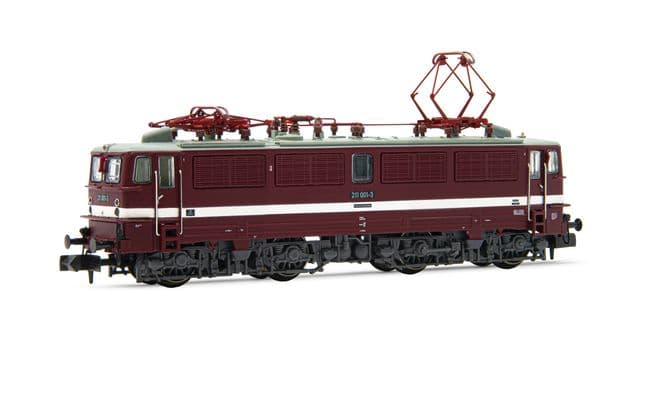 DR, electric locomotive class 211, red livery with thick white decor line, period IV, with DCC-Decoder