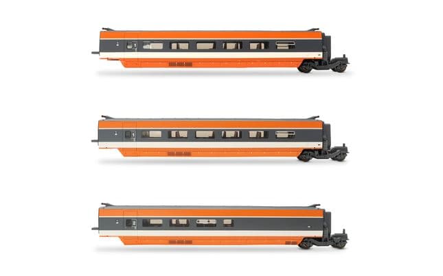 SNCF, 3-unit additional set of TGV Sud-Est coaches, inaugural version 1981, including 2 1st class coaches and 1 bar coach, ep. IV