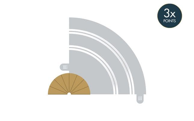 Radius 1 Curve Inner Borders 180¬∞ x 2