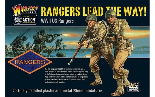 Rangers Lead the Way! US Rangers 1:56 WWII Military Wargaming Figures Plastic Model Kit