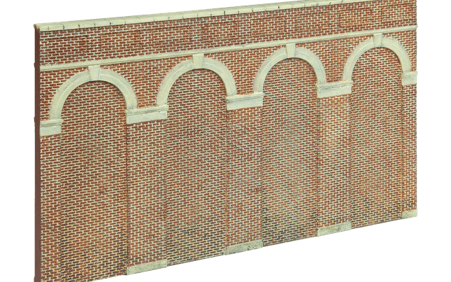 High Level Arched Retaining Walls x 2 (Red Brick)
