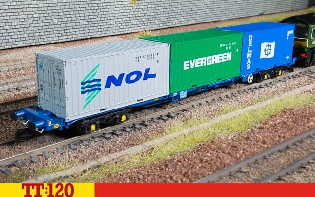 Touax KFA Container Wagon with 3x20 Containers