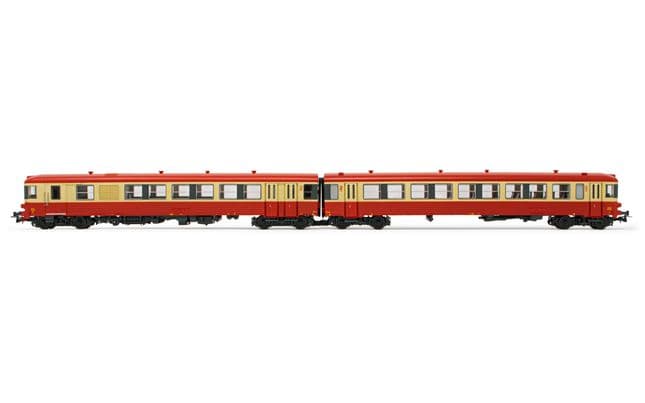 SNCF, 2-unit railcar EAD X 4500 (XBD 4531 + XRAB 8529), red and cream livery, period IV