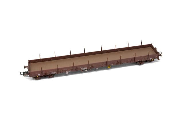 DR, 4-achs. Flachwagen Res, in brauner Lackierung, Ep. IV