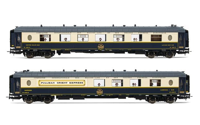CIWL, 2-unit set of coaches, including 1 x "Côte d'Azur" bar coach n° 4148 and 1 x "Train Bleu" salon coach n° 4160, period V-VI