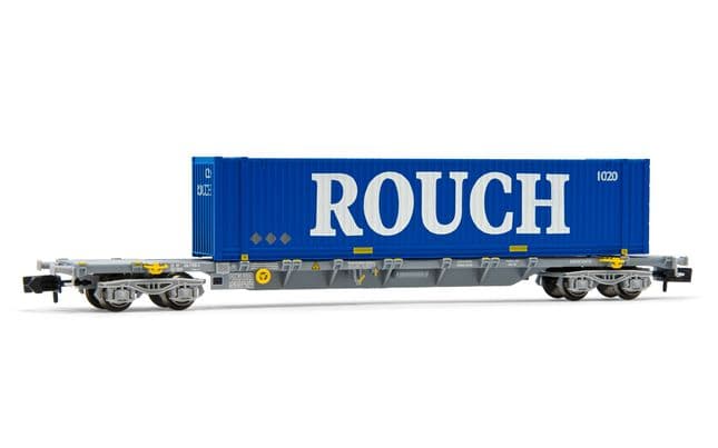 SNCF, 4-achs. 60' Containertragwagen beladen mit einem 45' Container "Rouch", Ep. VI