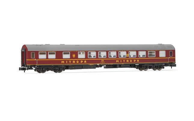 DR, 3-unit pack OSShD type B coaches, "Spree-Alpen-Express", set 2 of 2, green and red livery, ep. IV, 1 x WR + 2 x DDm